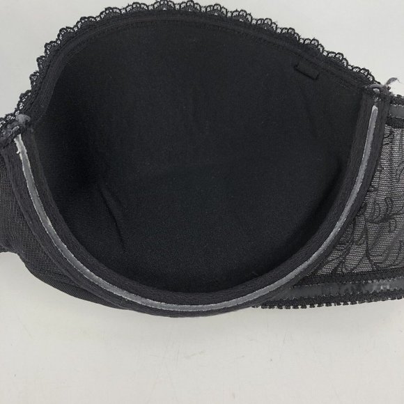 Lily Of France Gel Touch Push Up Strapless Bra Underwire Womens 36B Black - Picture 6 of 9